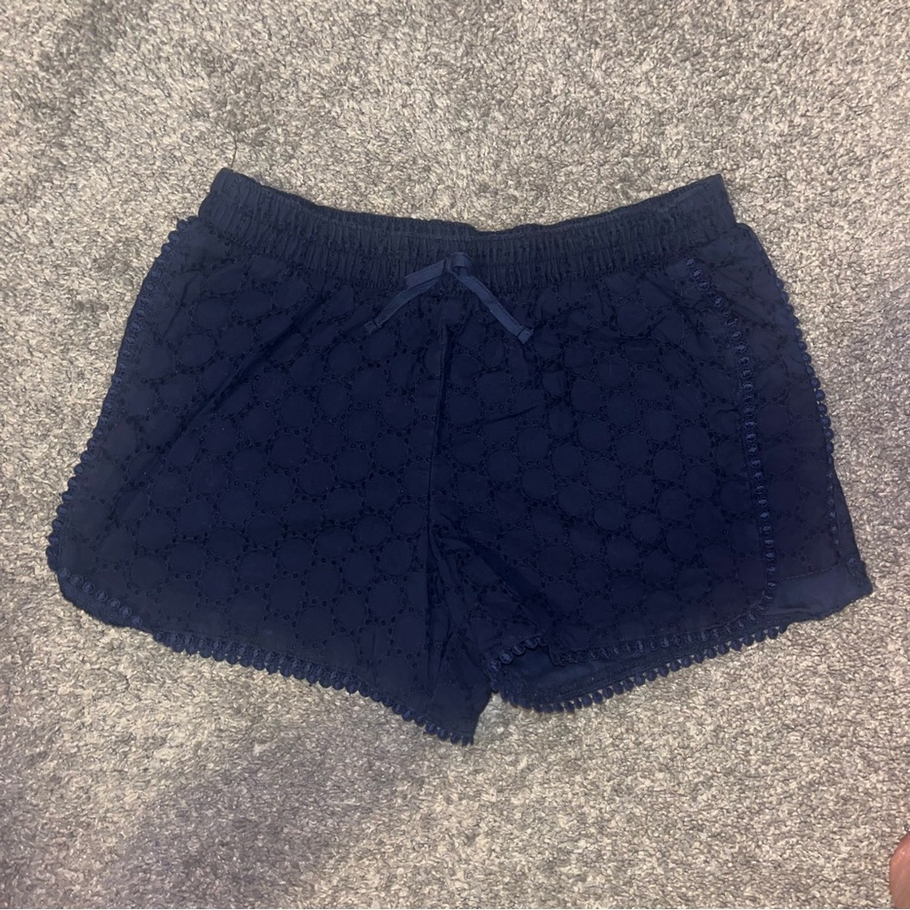 Girl’s navy blue detailed shorts